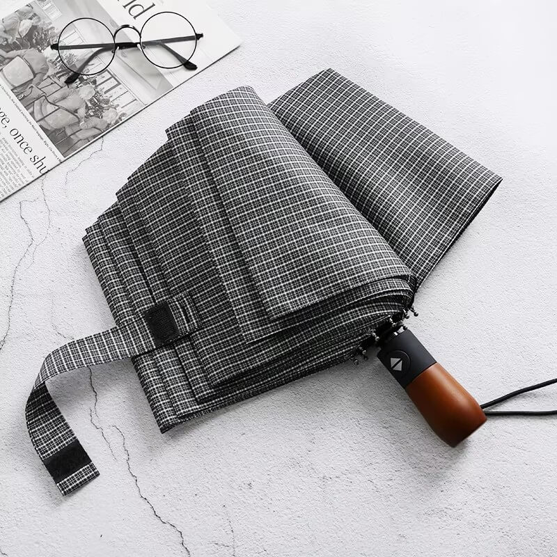 الكلاسيكية Houndstooth منقوشة نمط مظلة قابلة للطي